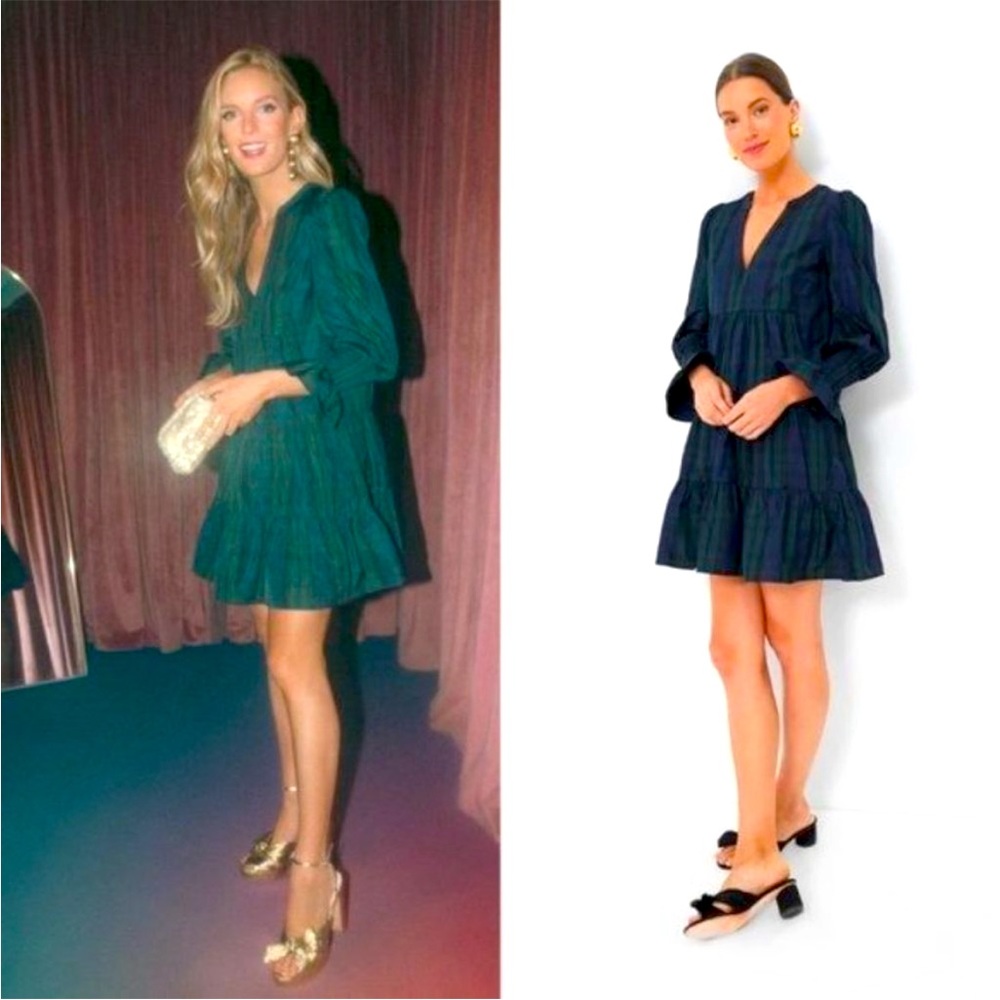 Pomander place kenzo crape plaid dress
